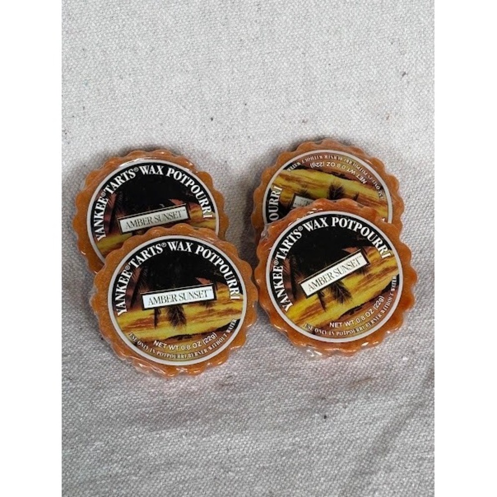 Yankee Candle‎ Tarts Wax Potpourri Amber Sunset Lot of 4 Discontinued Melts